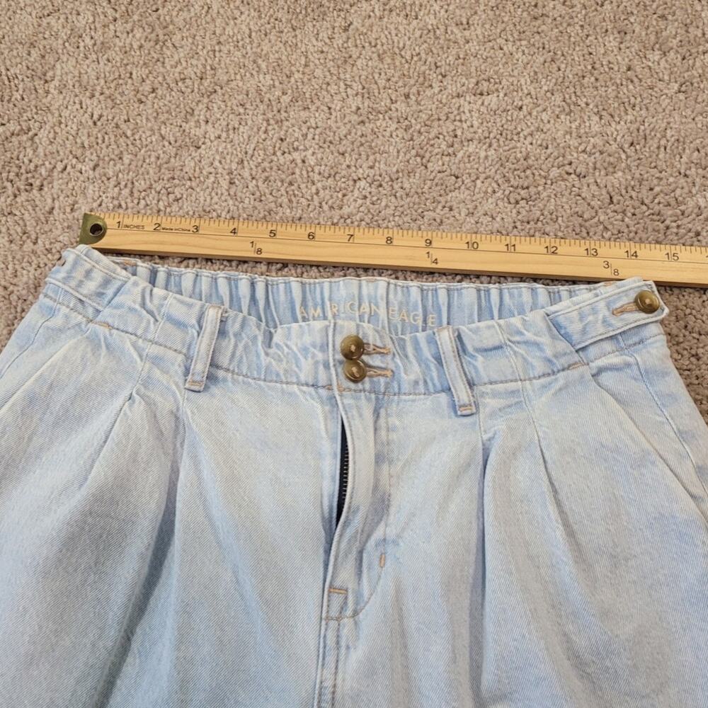 American Eagle Strigid Wide Leg Trouser Jeans High Waist Light Aglow 4 - Picture 11 of 16